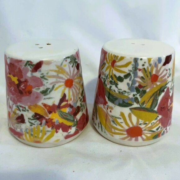 Opahouse  Salt & Pepper Shaker Set Shabby Chic Ceramic - Picture 1 of 3